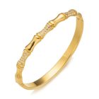 Ellipse Stainless Steel 18K Gold Plated Golden Bamboo Joint Diamond Bracelet�29 1