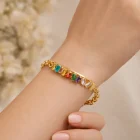 Ellipse Stainless Steel 18K Gold Plated ( Golden Bamboo Joint Diamond Bracelet) 29.00 5 1 (1)