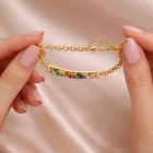 Ellipse Stainless Steel 18K Gold Plated ( Golden Bamboo Joint Diamond Bracelet) 29.00 5 1 (2)