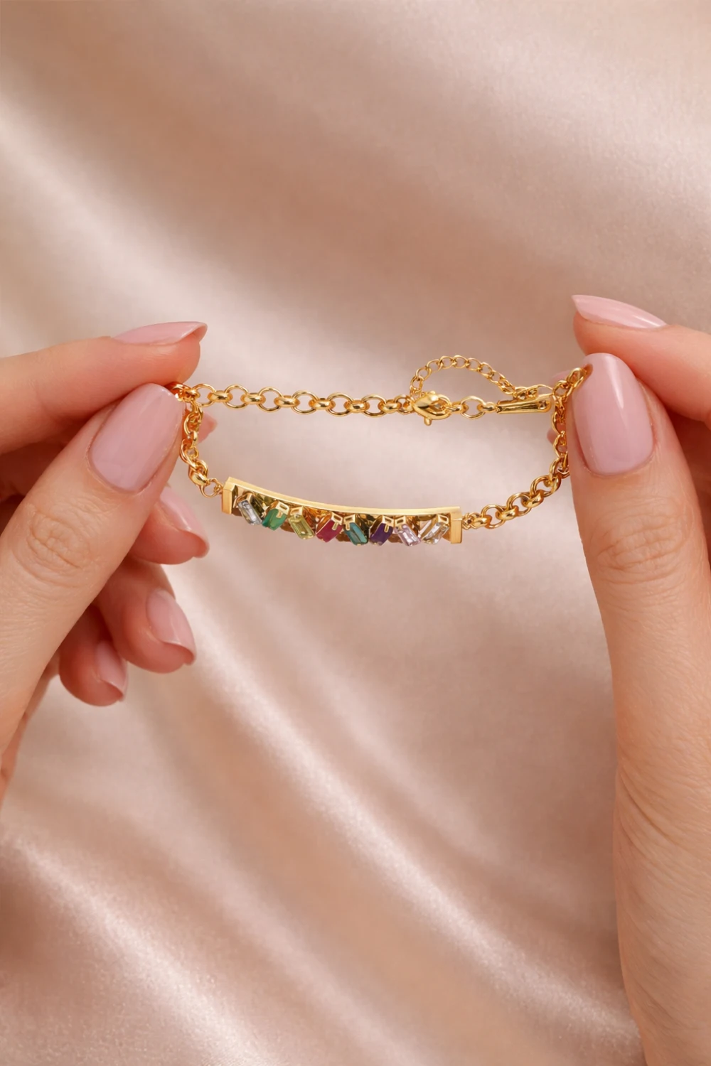 Ellipse Stainless Steel 18K Gold Plated ( Golden Bamboo Joint Diamond Bracelet) 29.00 5 1 (2)