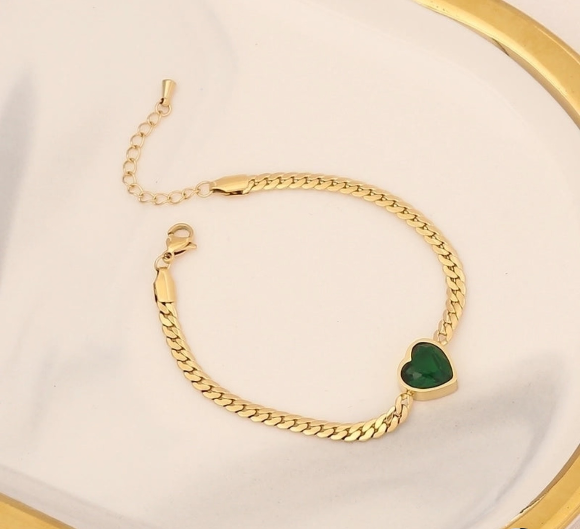 Fashion Heart Shape Stainless Steel Inlay Zircon Bracelet - Gyencha Kun2