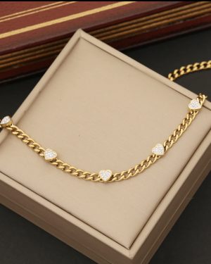 Fashion Heart Stainless Steel Electroplating Necklace �32