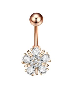 Fashion Inlay Zircon Belly Ring (Rose Gold) - Gyencha Kun2