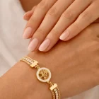 Fashion Women Chain Titanium Steel Diamond Inlay Bracelet (Life Tree) 29.00 new