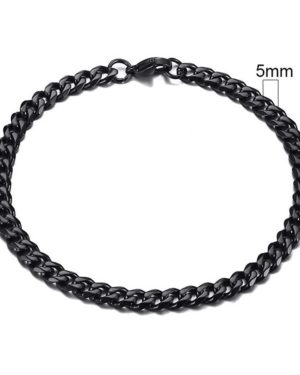 Hip hop Geometric Stainless Steel Bracelet Black 5mm �18
