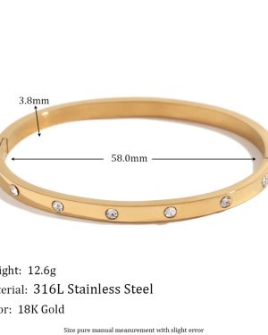 Minimalist Round Circle Stainless steel 18K Gold Plated Bangle Gold �28