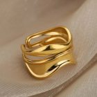 Stainless Steel 18K Gold Plated Open Ring - Gyencha Kun2