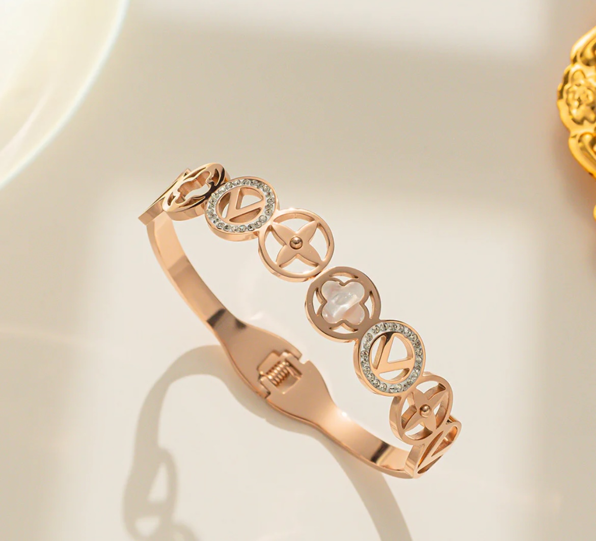 Titanium Steel 18K Gold Plated Bangle Rose Gold �29