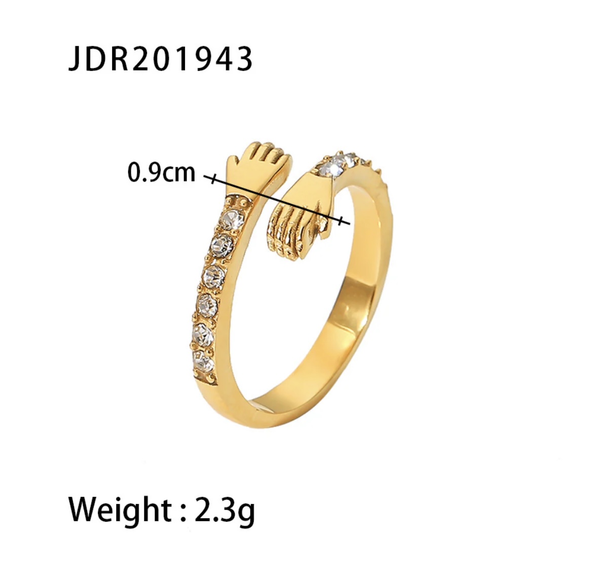 Women IG style Irregular Geometric 18K Gold Plated Ring - Gyencha Kun2