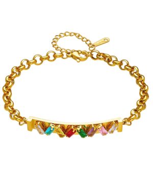 Women Chain Titanium Steel Electroplating Bracelet (Golden) 28.00 3