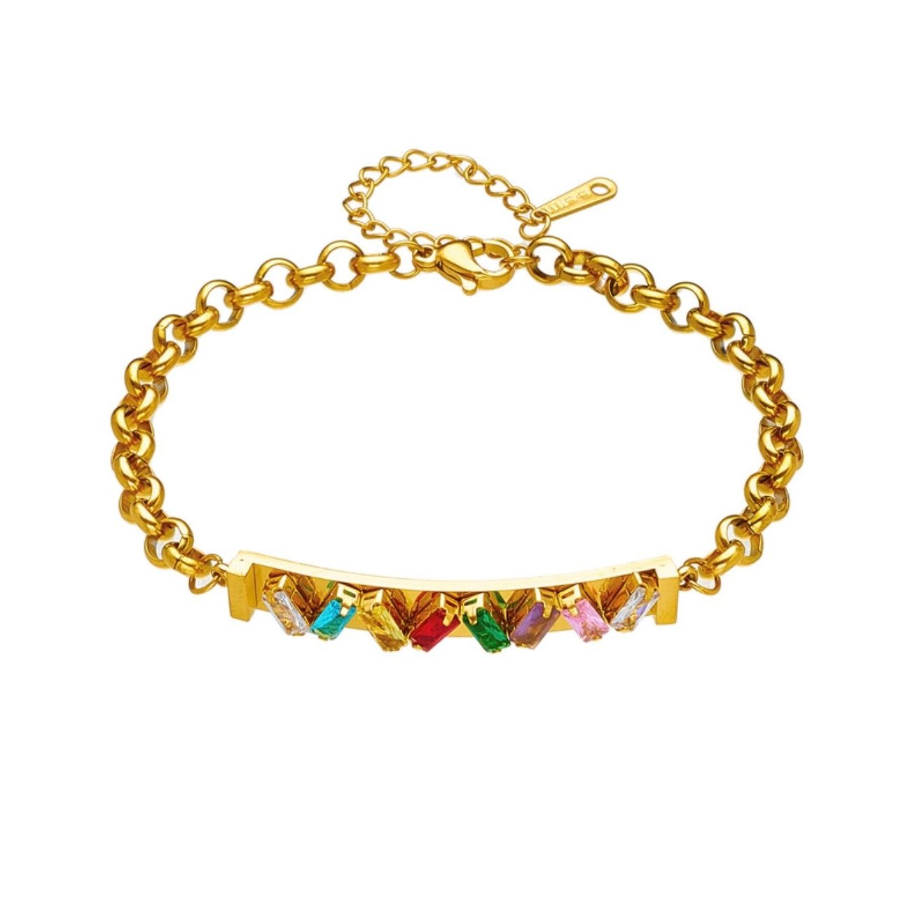 Women Chain Titanium Steel Electroplating Bracelet (Golden) 28.00 3
