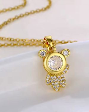 Women Minimalist Geometric Bear Stainless Steel Necklace 25.00 1