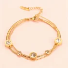 Women Moderate Luxury Circle Stainless Steel Electroplating Bracelet Gold 25.00 new