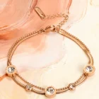 Women Moderate Luxury Circle Stainless Steel Electroplating Bracelet Gold 25.00 new