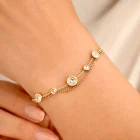 Women Moderate Luxury Circle Stainless Steel Electroplating Bracelet Gold 25.00 new