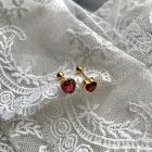 Gold Plating Inlay Zircon Ear Studs 5 Pair