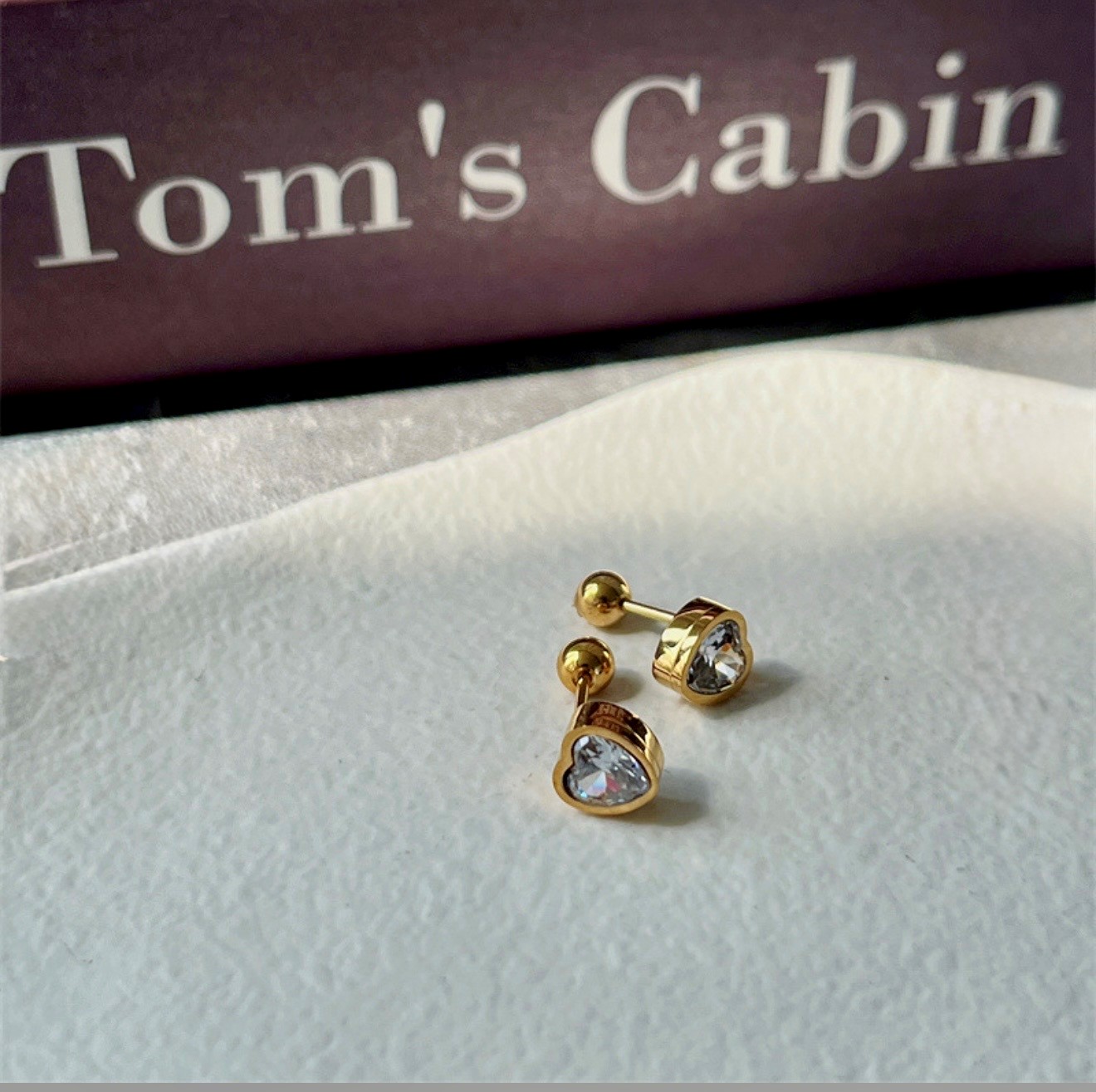 Gold Plating Inlay Zircon Ear Studs 6 Pair