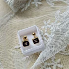Gold Plating Inlay Zircon Ear Studs 7 Pair 1