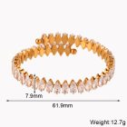 Water Droplets 304 Stainless Steel Zircon 18k Gold Plated Plating Inlay Rings Bracelets 3