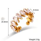 Water Droplets 304 Stainless Steel Zircon 18k Gold Plated Plating Inlay Rings Bracelets 4